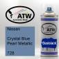 Preview: Nissan, Crystal Blue Pearl Metallic, 728: 400ml Sprühdose, von ATW Autoteile West.
